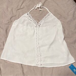 NWT Cupshe White Crochet Halter Top